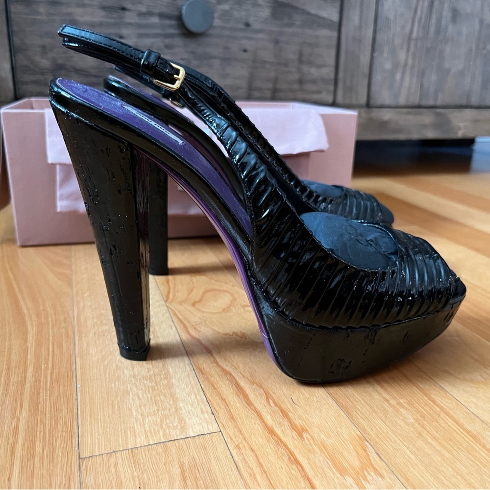 MIU MIU Black Slingback Heels